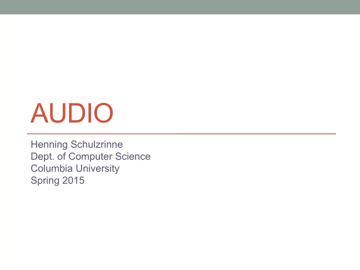 audio