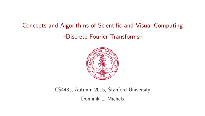 concepts and algorithms of scientific and visual