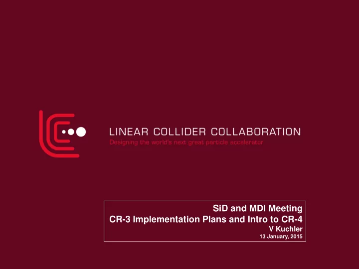 sid and mdi meeting