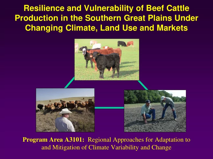 production in the southern great plains under