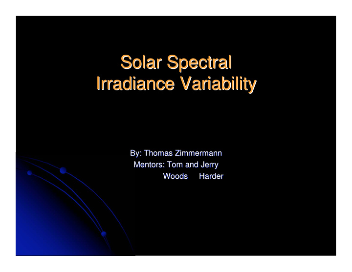solar spectral solar spectral irradiance variability