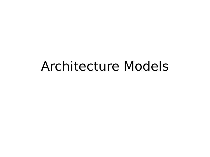 architecture models the stored program computer