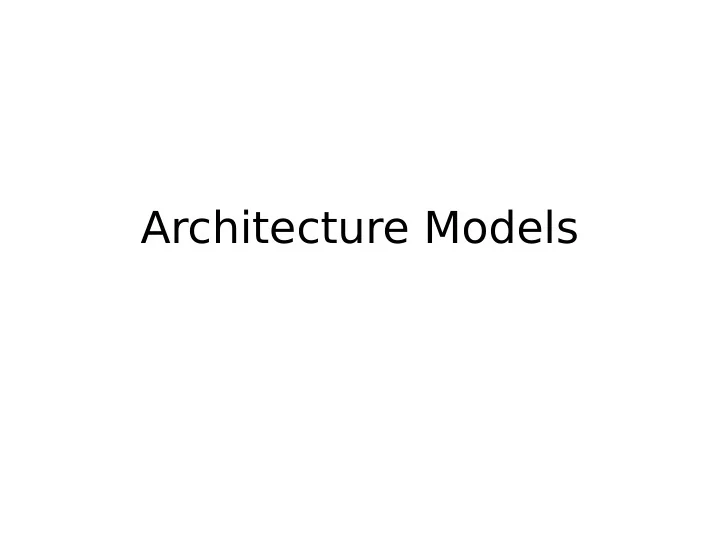 architecture models the stored program computer