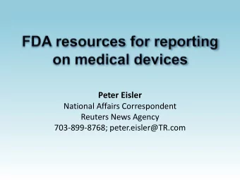 Peter Eisler  National Affairs Correspondent  Reuters News Agency  703-899-8768;