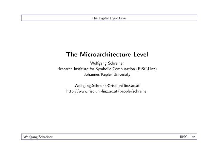 the microarchitecture level