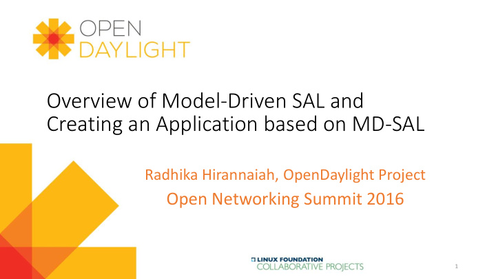 overview of model driven sal and