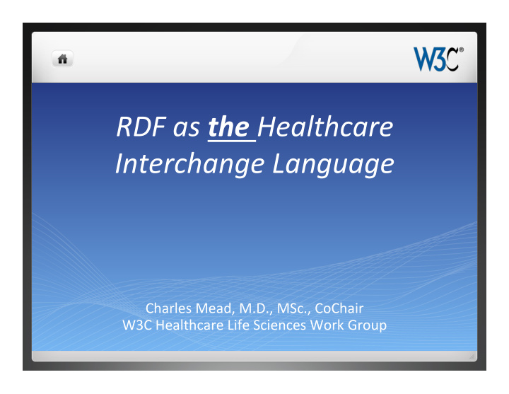 rdf as the healthcare