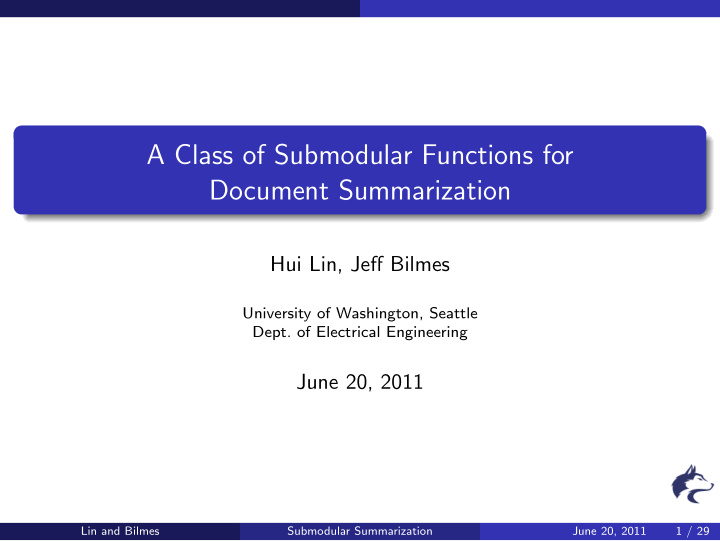 a class of submodular functions for document summarization