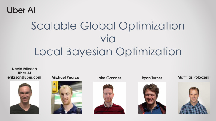 scalable global optimization via local bayesian