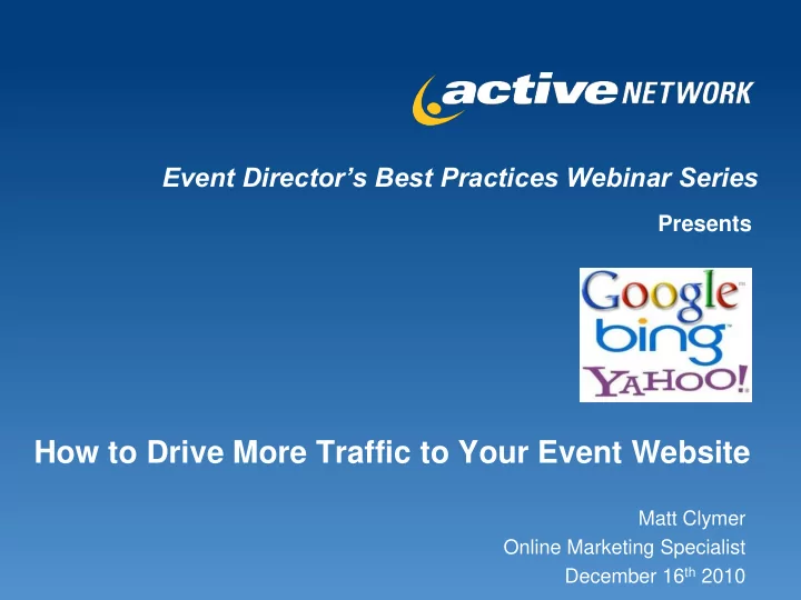 how to drive more traffic to your event website