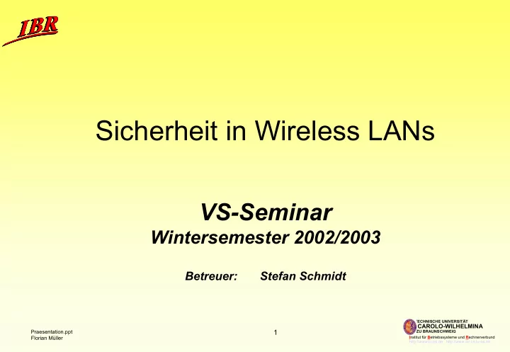 sicherheit in wireless lans