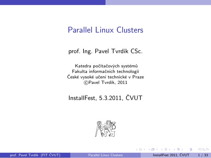 parallel linux clusters