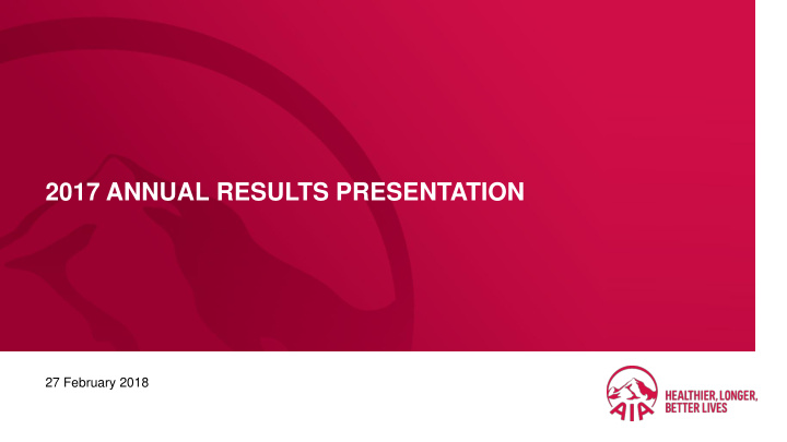 2017 annual results presentation