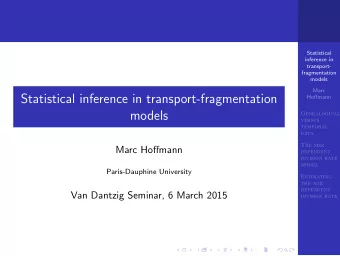 Statistical inference in transport-fragmentation  Hoffmann  models  Genealogical  versus  temporal