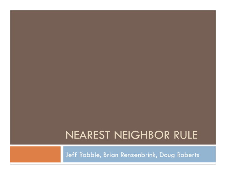 nearest neighbor rule