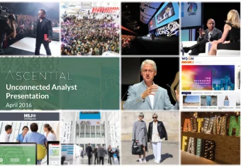 Unconnected Analyst  Presentation  April 2016  Disclaimer  The information set out herein may be