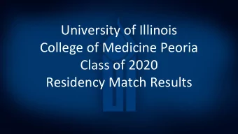 University of Illinois  College of Medicine Peoria  Class of 2020  Residency Match Results