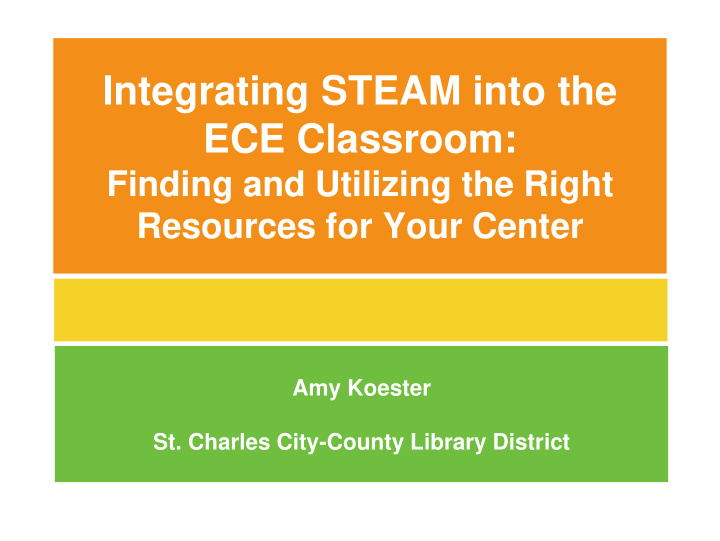 integrating steam into the ece classroom