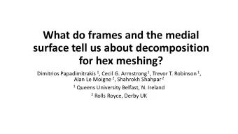 What do frames and the medial  surface tell us about decomposition  for hex meshing? Dimitrios