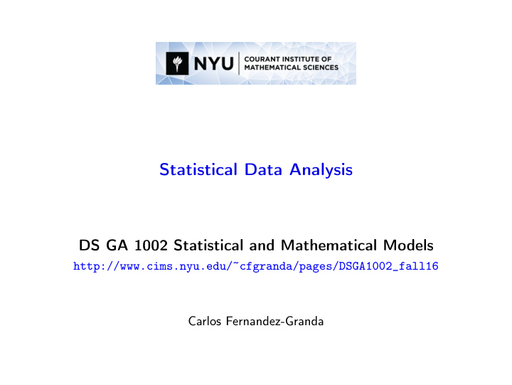 statistical data analysis
