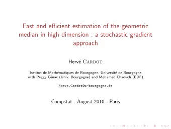 Fast and efficient estimation of the geometric  median in high dimension : a stochastic gradient