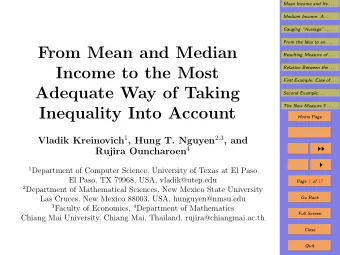 From Mean and Median  Resulting Measure of . . .  Income to the Most  Relation Between the . . .
