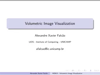 Volumetric Image Visualization  Alexandre Xavier Falc  ao  LIDS - Institute of Computing -