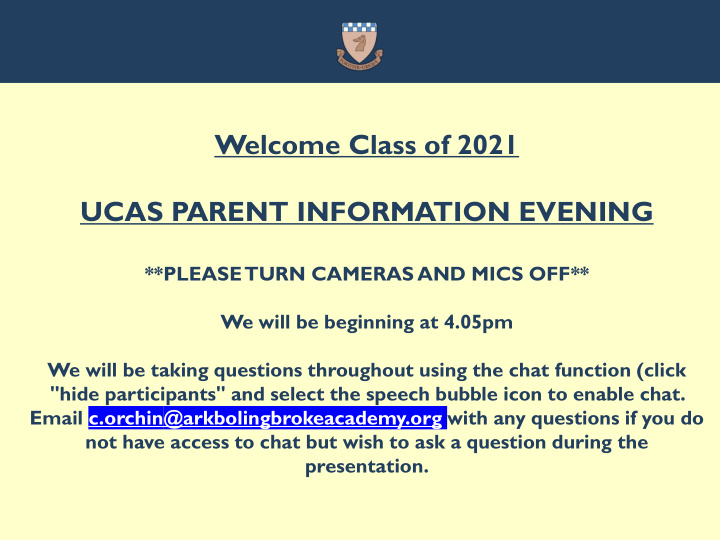 ucas parent information evening