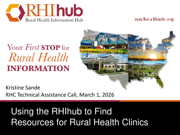 using the rhihub to find resources for rural health