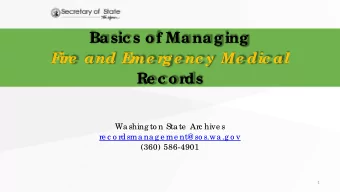 F  ir  e  and E  me r  ge nc y Me dic al  Re c or  ds  Wa shing to n Sta te  Arc hive s  re c o