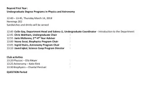 Beyond First Year:  Undergraduate Degree Programs in Physics and Astronomy  12:40  13:45,