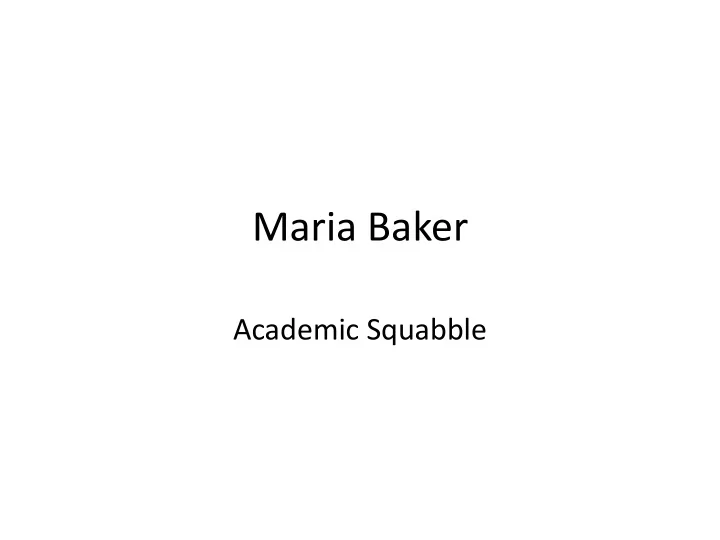 maria baker