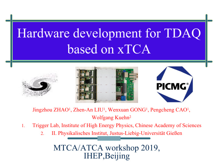hardware development for tdaq based on xtca