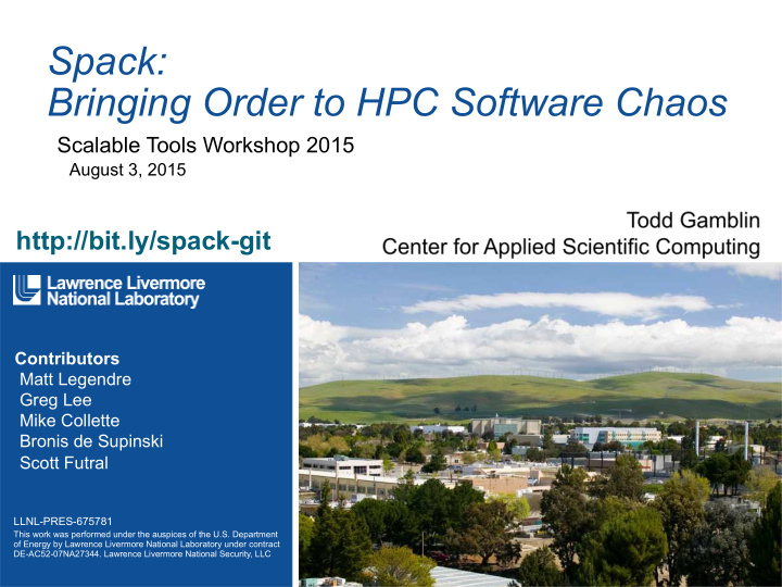 spack bringing order to hpc software chaos