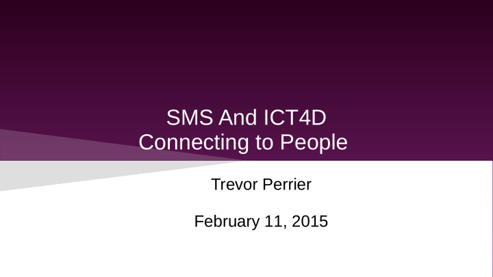 sms and ict4d connecting to people