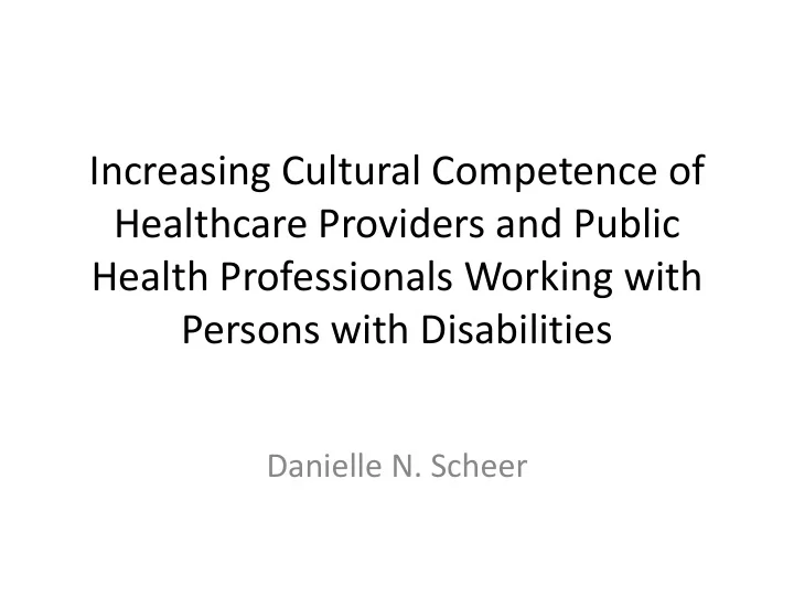 increasing cultural competence of