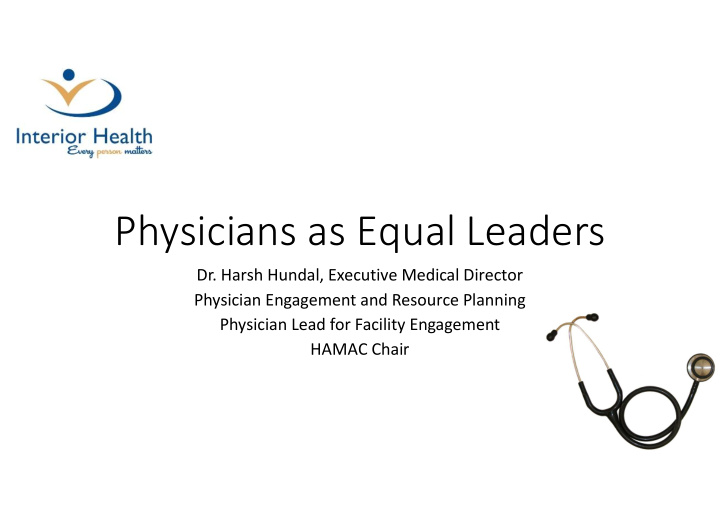 physicians as equal leaders