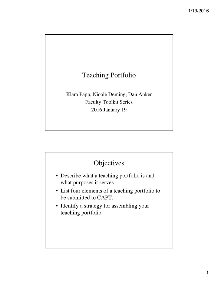 teaching portfolio
