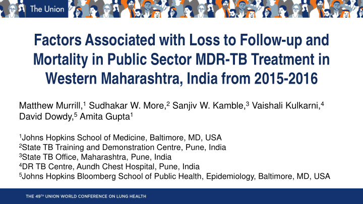 factors associated with loss to follow up and mortality