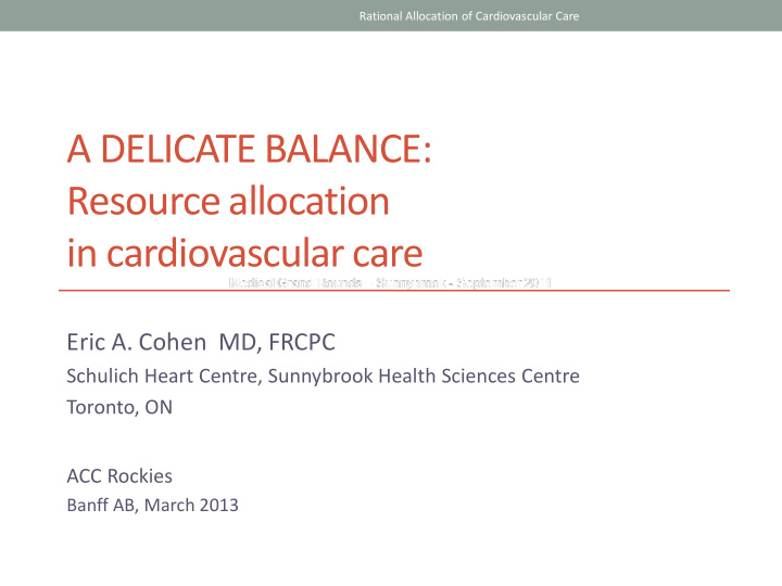 a delicate balance resource allocation