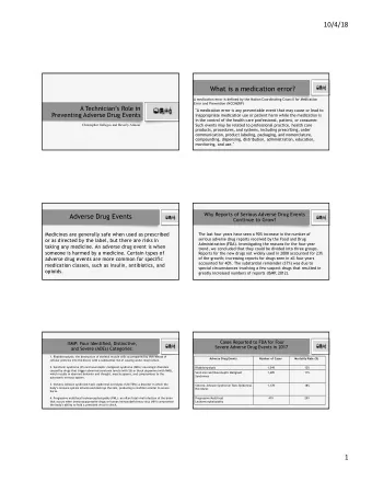 10/4/18  What is a medication error?  A medication error is defined by the Nation Coordinating