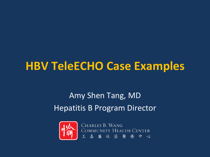 hbv teleecho case examples