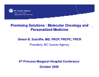 promising solutions molecular oncology and personalized