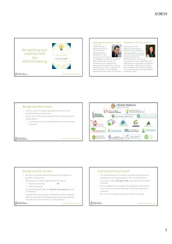 3/28/19 Jordhana Clark , BHSc (Nat), AdvDip (YT) Stephen Penman , MAppSc(Res), GC(Tert  Teach