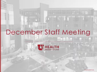 December Staff Meeting  C O N F I D E N T I A L  AGENDA  Holiday Coverage  CCure Door System