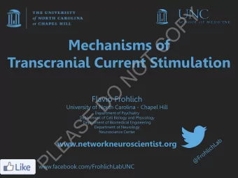 Y  P  O  C  Mechanisms of  T  Transcranial Current Stimulation  O  N  O  D  Flavio Frohlich
