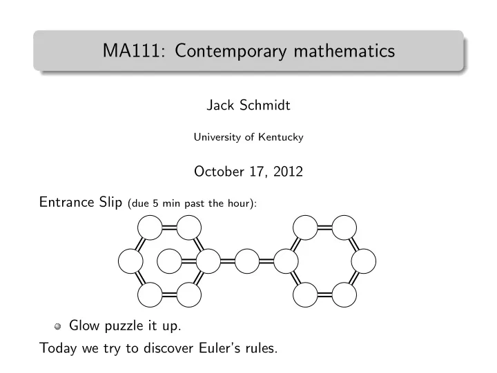 ma111 contemporary mathematics