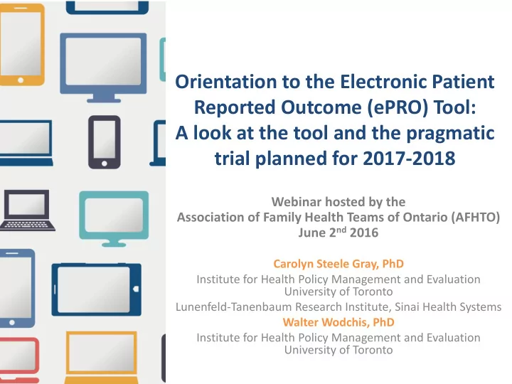 orientation to the electronic patient