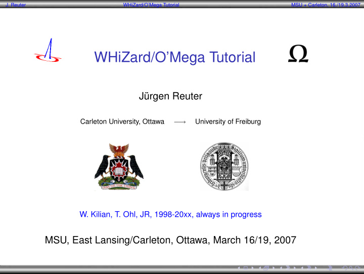 whizard o mega tutorial