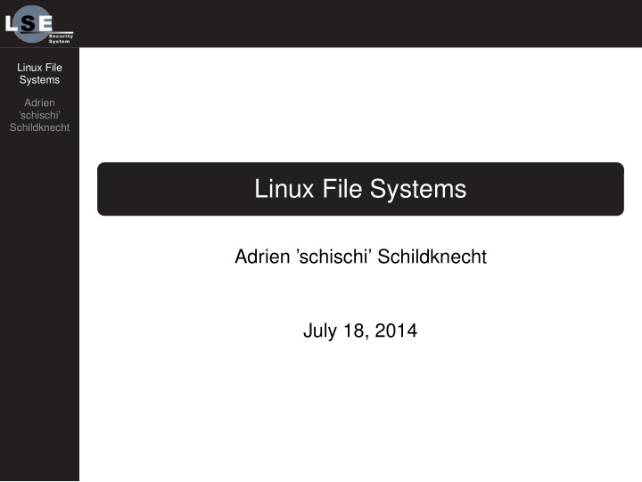 linux file systems